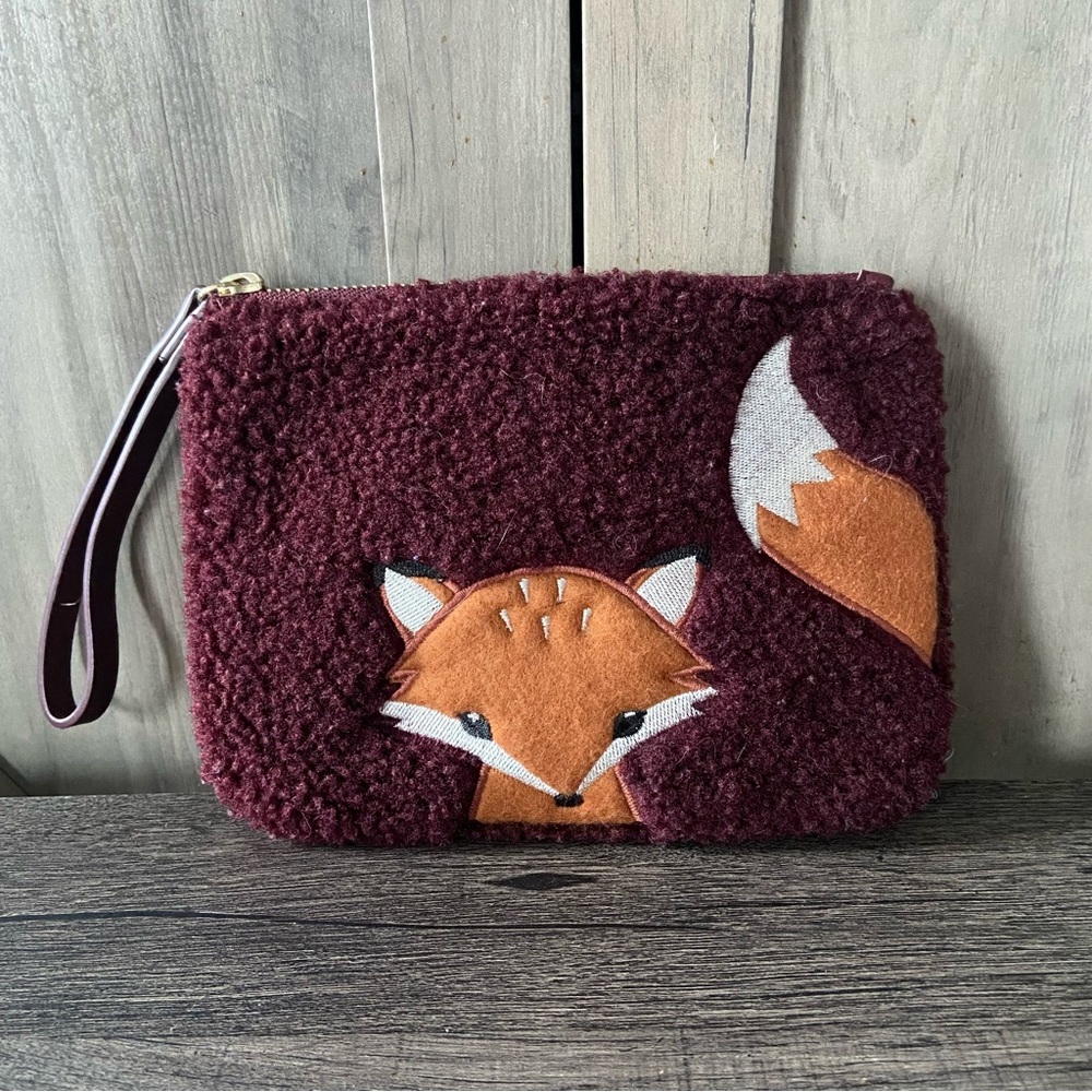 Old Navy Fuzzy Fox Zip Pouch
